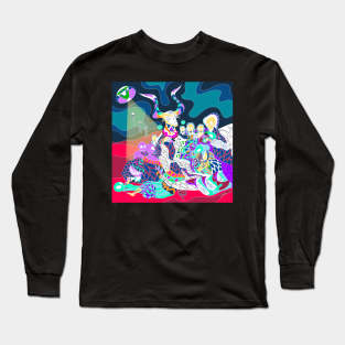 the goat and the evil witches business art Long Sleeve T-Shirt